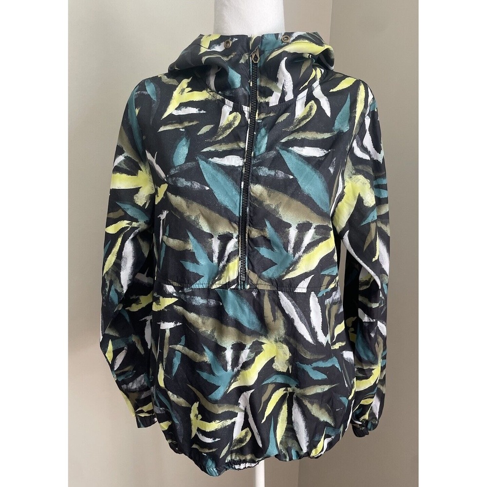 Volcom XS Anarak Windbreaker Jacket Waterproof Quick Dry Skater‎ Leaf Print
